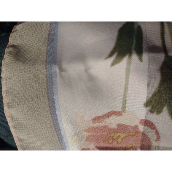 Womens Unbranded Pink Multicolor Floral Polyester Part Sheer Long Scarf Spring - Picture 4 of 4